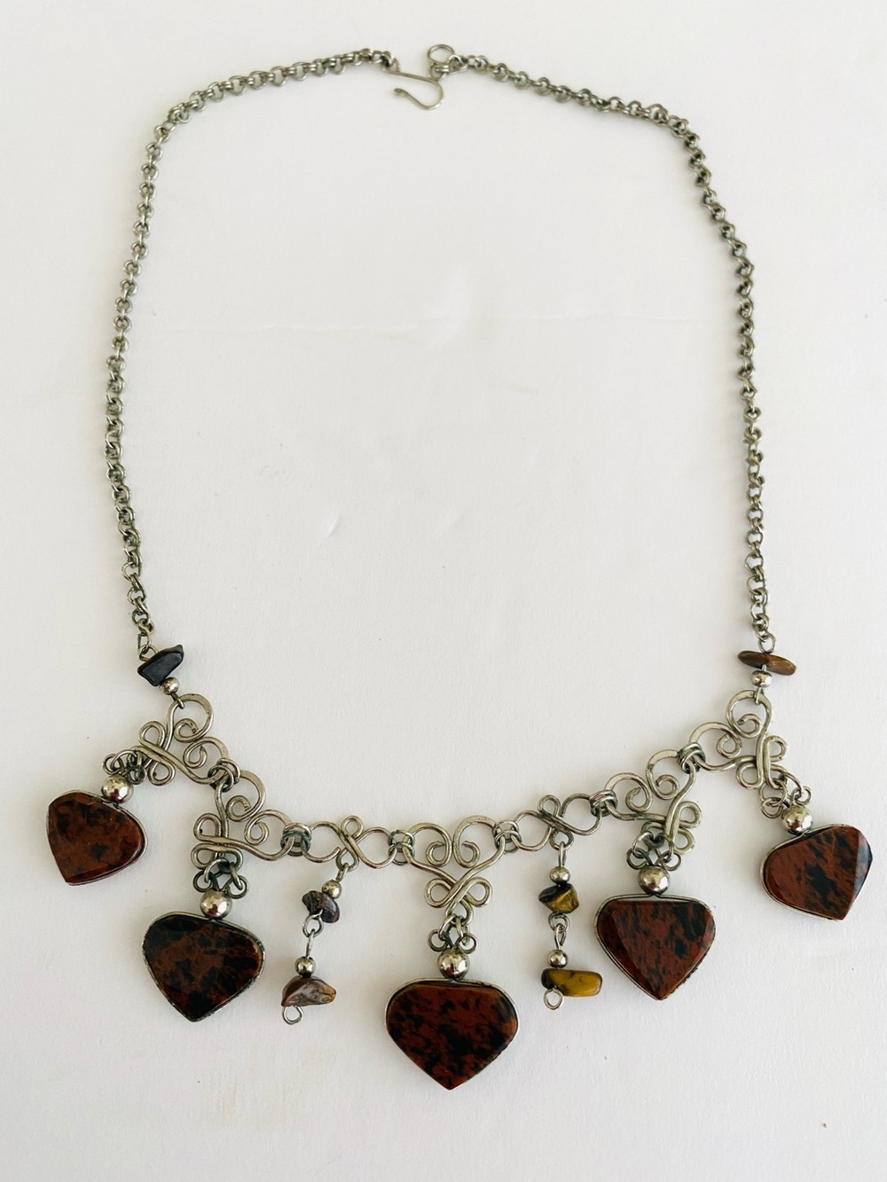 Handcrafted Brown Heart Pendant Necklace Jewelry Whimsigoth Dark Romantic
